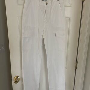 Zara Women’s White Wide Leg Cargo Pants